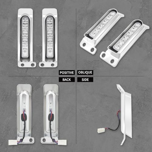 LED Filler Panel Lights Rear Fender Light Turn Signals Fit for Harley Touring Road Glide FLTR Electra Glide FLHT Road King FLHR Ultra Limited FLHTK 2014-2024 (Chrome Housing Clear Len) - color: Chrome Housing Clear Len