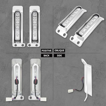 LED Filler Panel Lights Rear Fender Light Turn Signals Fit for Harley Touring Road Glide FLTR Electra Glide FLHT Road King FLHR Ultra Limited FLHTK 2014-2024 (Chrome Housing Clear Len) - color: Chrome Housing Clear Len