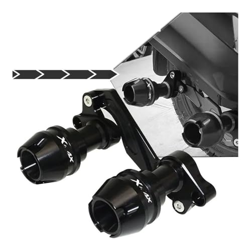 for YA&MAHA XMAX300 Accessories Front Fork Wheel Muffler Tube Protection Frame Slider Shock Protector (Black)