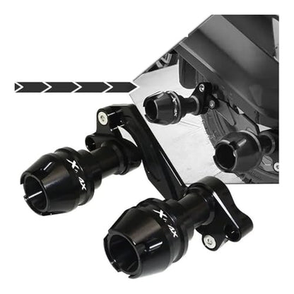 for YA&MAHA XMAX300 Accessories Front Fork Wheel Muffler Tube Protection Frame Slider Shock Protector (Black)
