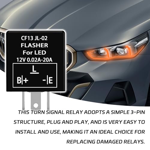 Flasher Relay for LED Turn Signal CF13 LED Flasher Relay 3-Pin 12V LED Electronic Turn Signal Flash Plugin Flasher for Lights Fix Hazard Warn Hyper Blink Flash CF-13 EP34 JL-02(Fixed) - size: CF13 Fixed