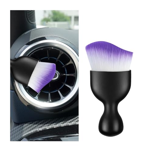 Car Interior Detailing Brush, Curved Soft Bristles Vehicle Removal Dust Collectors, Scratch-Free Automotive Cleaning Tool Accessories, Universal for Truck SUV Sedan (Purple Curved) - color: Purple Curved