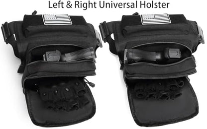 Motorcycle Tactical Drop Leg Thigh Bag with Holster Handgun Firearm Pistol Bag for Men Hunting Shooting Range Additional 3 Magazine Storage Slots - color: Navy Blue Dark Blue