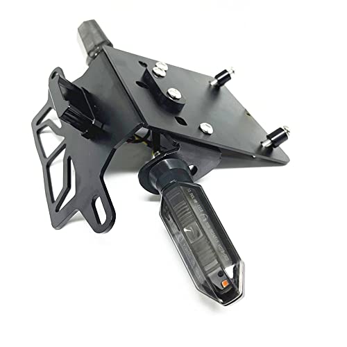 Grom Fender Eliminator Kit Compatible with Grom Tail Tidy 2022 2023 2024 MSX125 License Plate Holder Bracket with Rear Turn Signals & LED License Plate Light (Smoke) - color: Smoke