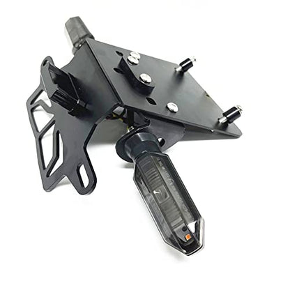 Grom Fender Eliminator Kit Compatible with Grom Tail Tidy 2022 2023 2024 MSX125 License Plate Holder Bracket with Rear Turn Signals & LED License Plate Light (Smoke) - color: Smoke