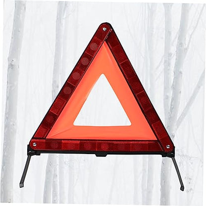 1Pc Collapsible Warning Triangle Sign Emergency Symbol for Roadside Assistance Stable Weighted Base for Vehicle Motorcycle