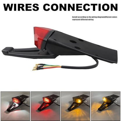 Motorcycle Tail Lights Rear Fender,Dirt Bike LED Turn Stop Signal Taillight For Universal 12V Off-road Moto Accessories(Red) - color: Red