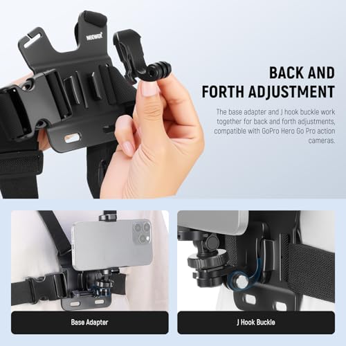 NEEWER Mobile Phone Chest Mount Head Strap Mount, Quick Release POV Vlog Accessory Kit for Video Recording, Compatible with iPhone GoPro Hero Insta360 DJI AKASO Action Camera, GP-74 - style: GP-74 Accessory