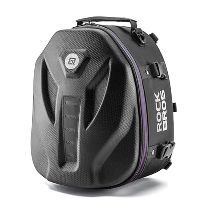 ROCKBROS Motorcycle Tail Bag - Waterproof Rear Seat Bag with Hard Shell Design - 12.5L Large Motorcycle Backpack