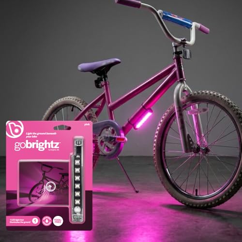Brightz GoBrightz LED Bike Frame Light - LED Bike Frame Light for Night Riding - 4 Modes for Flashing or Constant Glow - Fun Safety Bike Accessories for Kids, Boys, Girls, Teens & Adults - color: Pink