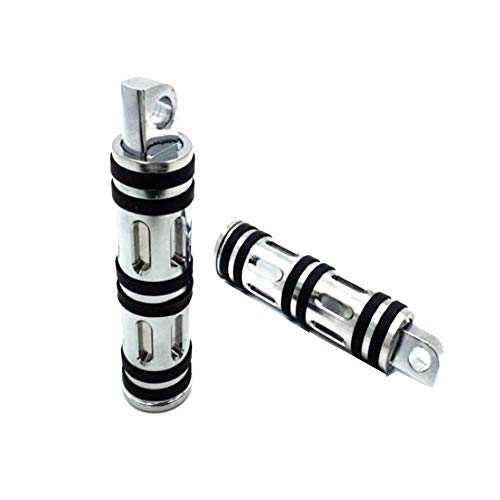 Goldfire Motorcycle Foot Pegs Front & Rear Footpegs 1 Pair Slim CNC Cut Foot Rests Compatibility For Harley Sportster, Dyna, Road King (Chrome) - color: Chrome