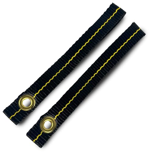 Cajun Tie Downs Hood Loop Anchor Straps — Under Hood Kayak & Canoe Tie-Down, Fits Vehicles Without Tow Hooks, 1" x 8", 2-Pack, Made in USA, Black/Yellow - color: Black/Yellow