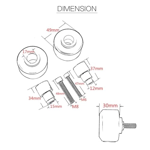 4 Pcs Motorcycle Front Rear Fork Wheel Frame Slider Crash Protector for Duke390 Duke125 Duke200 Duke250 RC 125 200 250 390