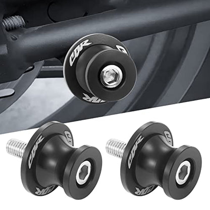 2Pcs Motorcycle Swing Arm Spools for Honda CBR150 CBR100F CBR1000RR CBR1100XX CBR125 CBR250 CBR400RR CBR400F CBR450SR CBR600RR CBR900RR CBR954RR Aluminum (Black) - color: Black