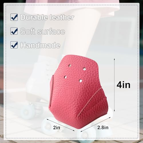 100% Real Cowhide | Toe Cap Guard Protectors | Roller Skate Derby Speed 1 Pair(Pink) - color: Pink