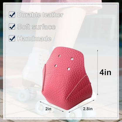 100% Real Cowhide | Toe Cap Guard Protectors | Roller Skate Derby Speed 1 Pair(Pink) - color: Pink