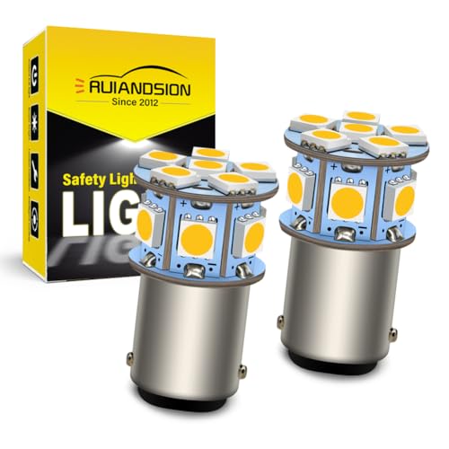 Ruiandsion 2pcs 6V BA15D Super Bright 5050 12SMD Chipsets LED Replacement Bulb for Reverse light Turn signal light Tail light,4300K Warm White - color: Warm White, size: BA15D