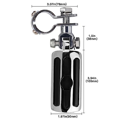 VGMOTO Motorcycle 1.25" Highway Footpegs Adjustable Foot Pegs Footrests with Clamps Mounts kit Compatible with Harley Touring Sportster Softail Road Glide Street Glide with 1 1/4 inch Engine Guard - color: Chrome-Style A