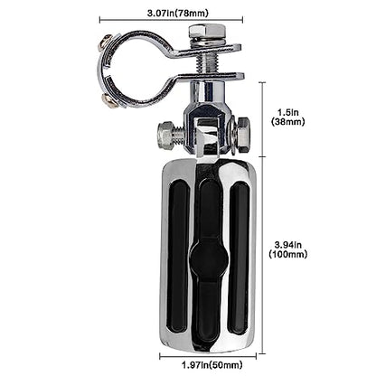 VGMOTO Motorcycle 1.25" Highway Footpegs Adjustable Foot Pegs Footrests with Clamps Mounts kit Compatible with Harley Touring Sportster Softail Road Glide Street Glide with 1 1/4 inch Engine Guard - color: Chrome-Style A