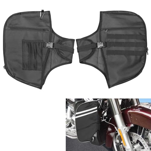 AUFER Motorcycle Highway Crash Bar Cover Soft Lowers Chaps Leg Warmer Bag With Storage Bag Compatible With For Harley Touring Street Glide Road King Road Glide Electra Glide Trike Models 1980-2024 - size: Engine Guard Cover