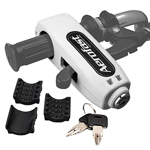 Throttle Motorcycle Locks Anti Theft Handlebar Lock by Loadfast. Best Heavy Duty, Motorcycle Anti Theft Lock for Your Motorbike, ATV, Dirt Bike and Scooter - (White) - color: White