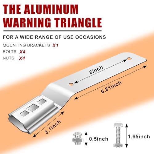 1 Set 14 x 16 Inch Slow Moving Vehicle Signs With Mounting Bracket, Aluminum Slow Moving Vehicle Triangle Signs, Suitable for Vehicles, Golf carts, Tractors, And Other Outdoor Accessories