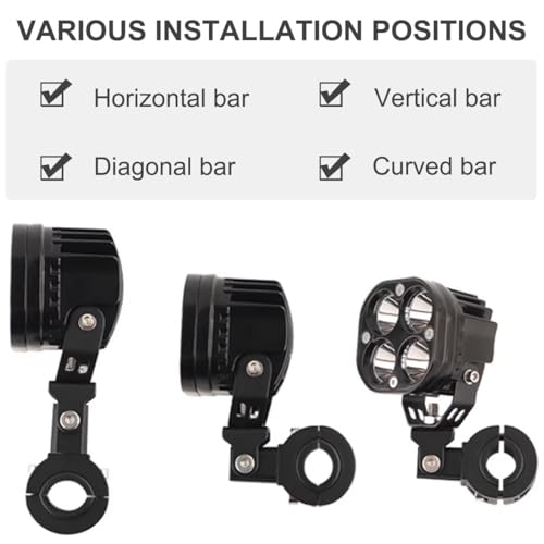 Motorcycle Mounting Bracket Kit 18-32mm Horizontal Bull Bar Mounting Bracket,Adjustable Headlight Fog Light Mounting Holder, Universal Spotlight Bracket - 2set - style: 18-32mm