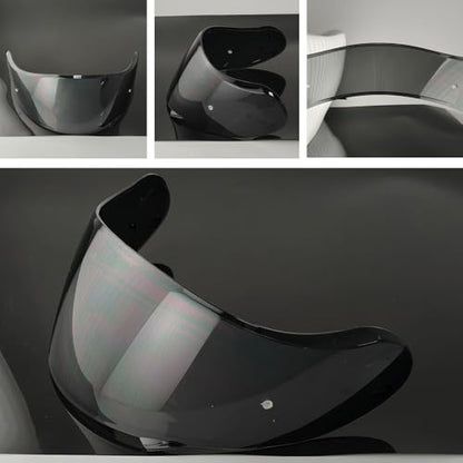Neotec 2 Helmet Visor Replacement.CNS-3 Motorcycle Helmet Shield UV Protection Compatible with Neotec 2 (Deep Black+Anti Fog Film) - color: Anti Fog Film+deep Black