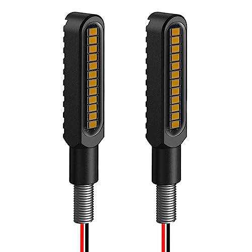 Waterproof Motorcycle Blinkers Indicator Turn Signal Amber Flowing Sequential Universal Lamp (Pack of 2) - size: 2pcs metal casing 2835 blinkers