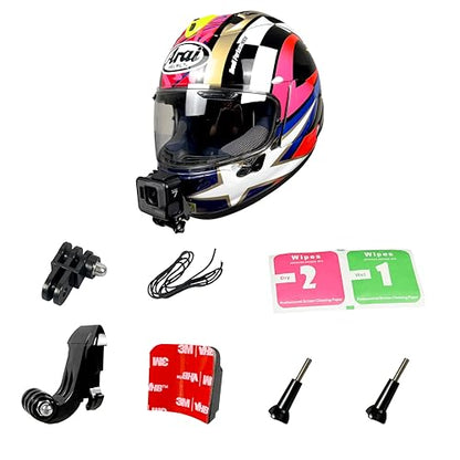 JINGXIN Chin Mount for Arai Rx7x Helmet,Curved Adhesive Sticky Mounting with Accessories,Compatible with GoPro and Most Action Camera