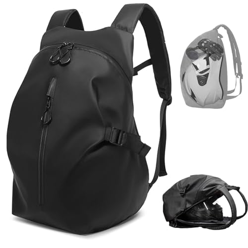 Motorcycle Backpack - Waterproof Helmet Backpack for Men, Travel - color: Black(backpack)