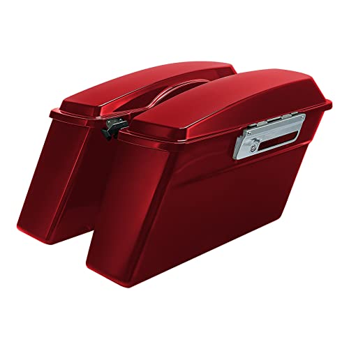 SLMOTO Red Hard Saddlebag Fit For Touring Road King, Road Glide, Street Glide, Electra Glide, Ultra-Classic FLT, FLHT, FLHTCU, FLHRC 1994-2013 - color: Red