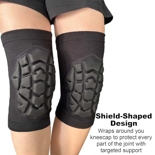 Knee Pads for Men & Women, Wrestling Kneepads for Volleyball, Basketball, Football - Elastic Compression Knee Sleeves for Soft Knee Support & Protection for Dancing, Biking, Fitness, Muay Thai, Black M - size: Medium