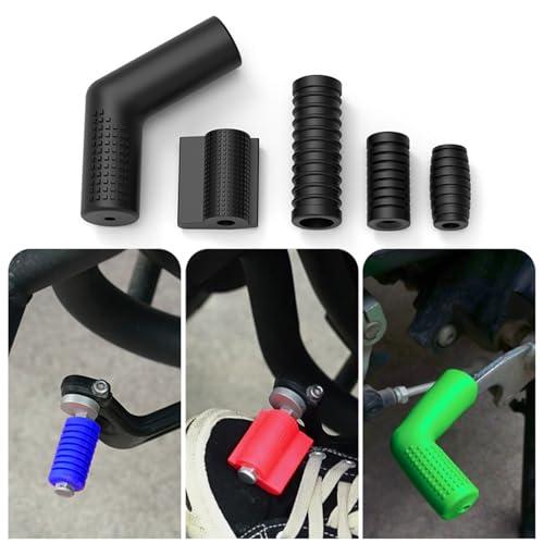 Universally Motorcycle Shifter Gear Lever Pedal Rubber Covers Antiskid Foot Peg Toe Protector Accessories - color: Black