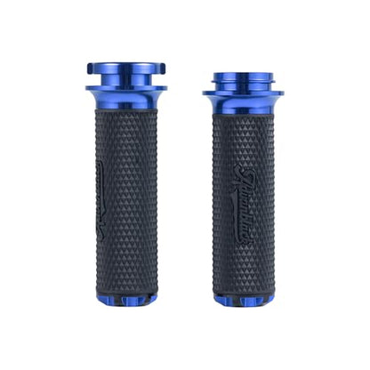 Advanblack AXION Performance Grips, Electronic Throttle Control Grips Compatible with Harley Touring Road Glide Street Glide, Softail - color: Blue