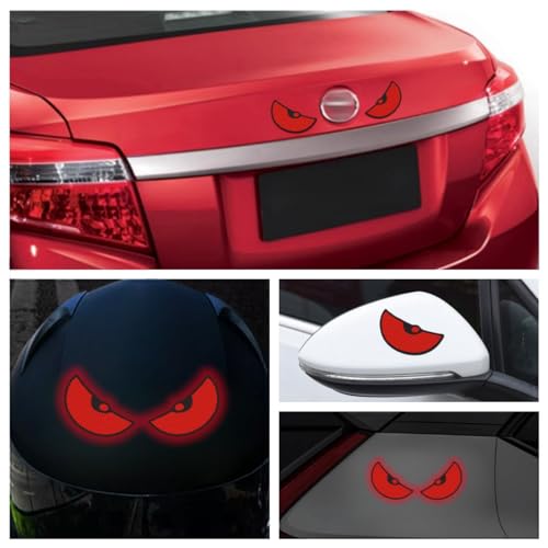 Car Reflective Stickers Decals Suitable red Eye Pattern for car Trunk Rear Tailgate Bumper car Glass Motorcycle Bicycle Helmet and More