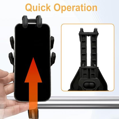 Chikia Anti-Vibration Motorcycle Phone Mount Holder with Sunshade, Adjustable Size Handlebar for ATV Bike Bicycle Scooter Waterproof All Weather Fit 4.7-6.9" Smartphone