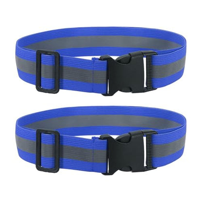 Reflective Safety Belt, Adjustable High Visibility Glow Belt Outdoor Running Gear Accessories - color: Bright Blue