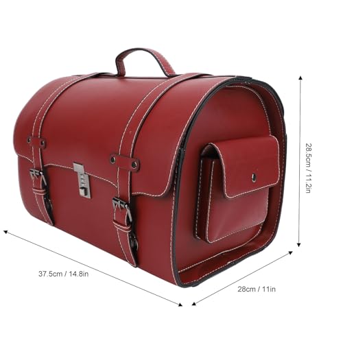 Motorcycle Luggage Bag with Quick Release Mount for Rear Racks, 29.5L Motorcycle Trunk Bag for Gear and Tools, Water defiance PU Leather Shell (Wine Red) - size: Wine Red
