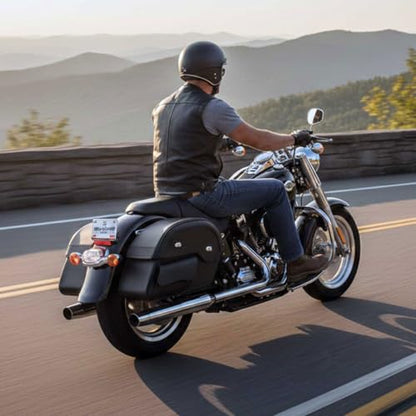 Milwaukee Leather MP8305 Black PVC Cruiser Style Slant Pouch Throw Over Saddlebags - One Size