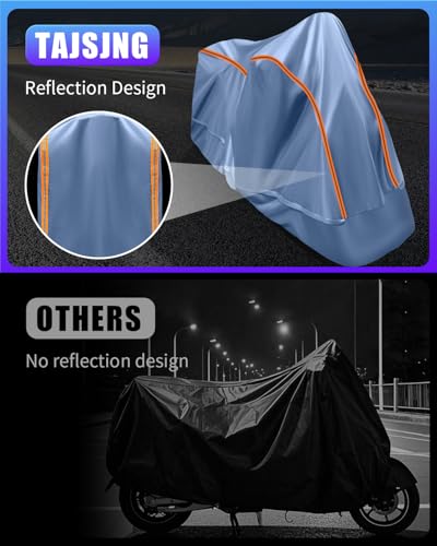 Full Enclosed Motorcycle Cover Waterproof Outdoor/Indoor Storage Waterproof Motorcycle Cover Heavy Duty Fits Cruiser/Dirtbike/Touring Motorcycles Length up to 108" with Reflective Strips - size: 3.(3XL)108"Lx45"Wx59"H