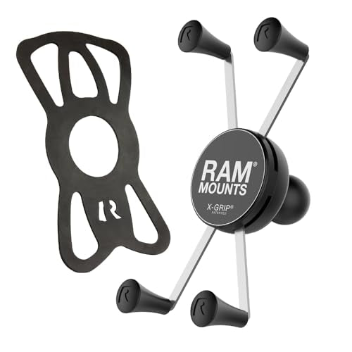 RAM MOUNTS X-Grip Large Phone Mount Holder – Universal Smartphone Cradle with B Size 1" Ball (RAM-HOL-UN10BU) - style: Large Phones
