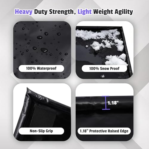 Heavy Duty Garage Floor Mat & Waterproof Drip Pan - 8'6"x20' PVC Floor Protection for Melting Snow, Oil, Mud, DIY Projects | Reinforced Edges, Lightweight, Easy Clean for Car, Truck, SUV - size: 8'6" x 20'