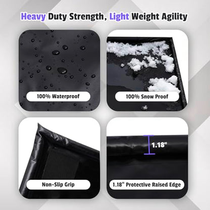Heavy Duty Garage Floor Mat & Waterproof Drip Pan - 8'6"x20' PVC Floor Protection for Melting Snow, Oil, Mud, DIY Projects | Reinforced Edges, Lightweight, Easy Clean for Car, Truck, SUV - size: 8'6" x 20'