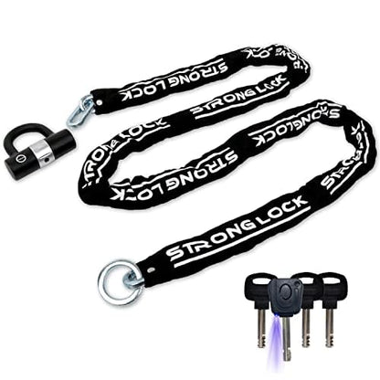 AKM Motorcycle Lock 8.2ft/250cmx10mm Thick Anti-Theft Heavy Duty Chain Locks with 4 Keys Security 16mm U Lock Disc Lock,Super Long Durable Bike Chain Lock for Motorcycles,Containers,Trailers - size: 8.2ft/250cm x 10mm Diameter Chain with Lock