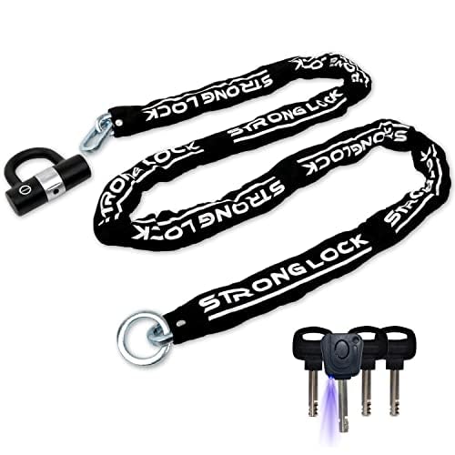 AKM Motorcycle Lock 8.2ft/250cmx10mm Thick Anti-Theft Heavy Duty Chain Locks with 4 Keys Security 16mm U Lock Disc Lock,Super Long Durable Bike Chain Lock for Motorcycles,Containers,Trailers - size: 8.2ft/250cm x 10mm Diameter Chain with Lock