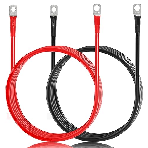 Auxbeam 7FT 7AWG Battery Cables with 0.23" and 0.31" Tinned Copper Ring Terminal Lugs Battery Wires for Switch BA80,GA80,RA80,RA60,AR-800,AR-820,AR-600,RA80 XL,RB80 XL,RA80 X2,AC-1200,RC-800 (RA84) - style: 7FT 7AWG Battery Cables
