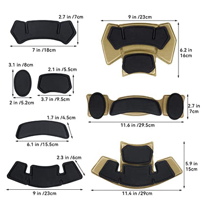 Tactical Helmet Pads - Universal Replacement Internal Memory Foam Pad Inserts for ACH, MICH, EXF Helmets - color: 2nd-Khaki