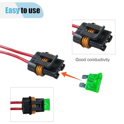 6PCS 12AWG Inline Fuse Holder, 12V Weatherproof ATO/ATC Blade Style Fuse Holder with Cover, Replacement Parts with 30 Amp Fuse for Heavy Duty Bus Power System, Marine, Vehicle (18PCS) - size: 18PCS