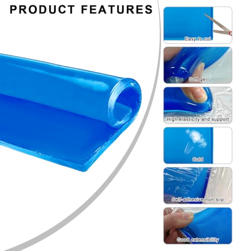 Motorcycle Seat Gel Pad, Shock Absorption Mats Gel Seat Cushion Reduce Fatigue, Universal Comfortable Soft Cooling Fabric Pad for Motorbike Car Home Office Chair